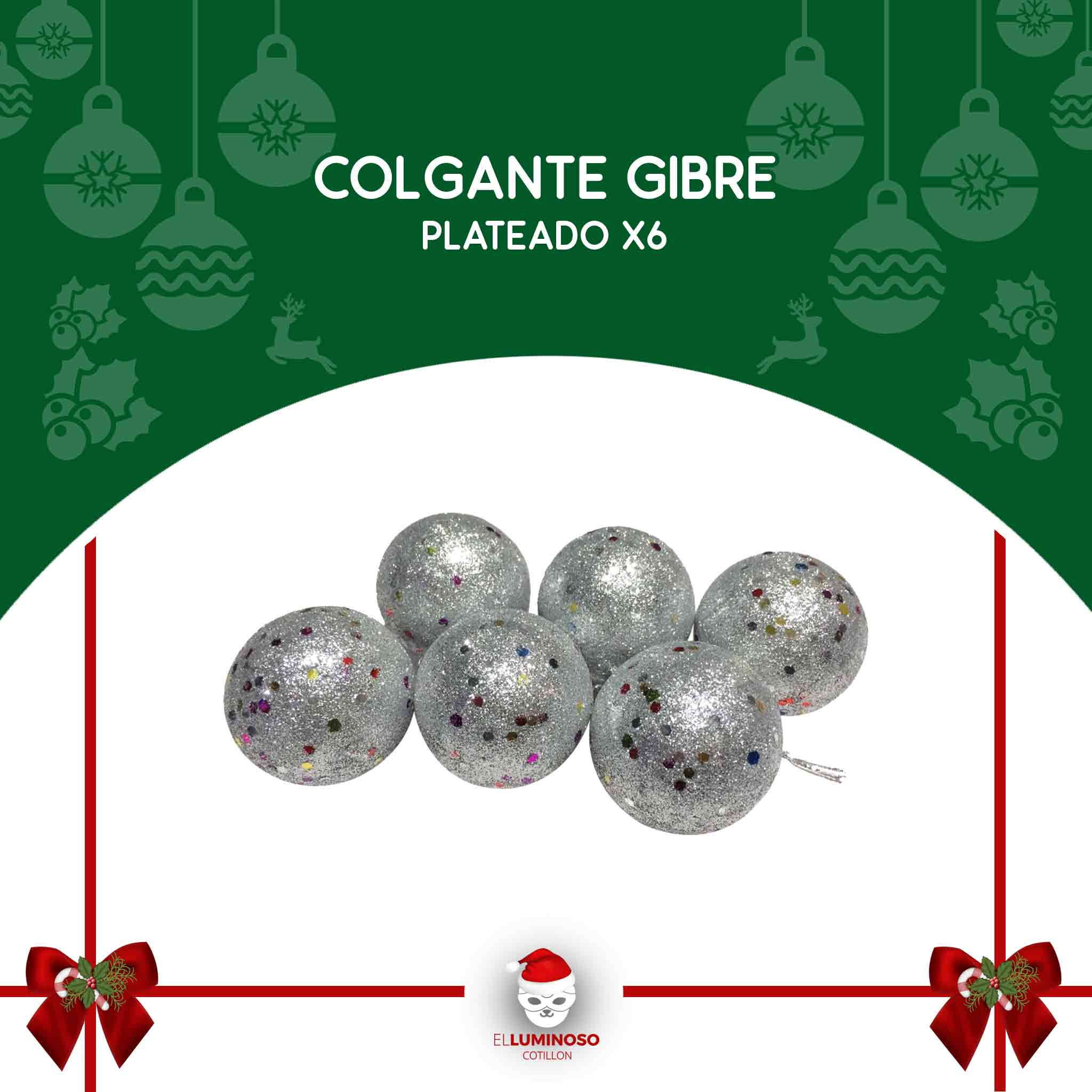 ADORNO BOLAS TELG 8CM X 6U YW18-004