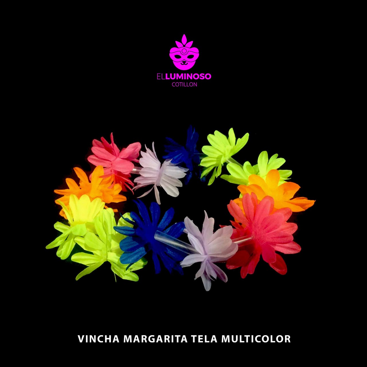 VINCHA FLOWER TIME MARGARITA TELA	 MULTICOLOR