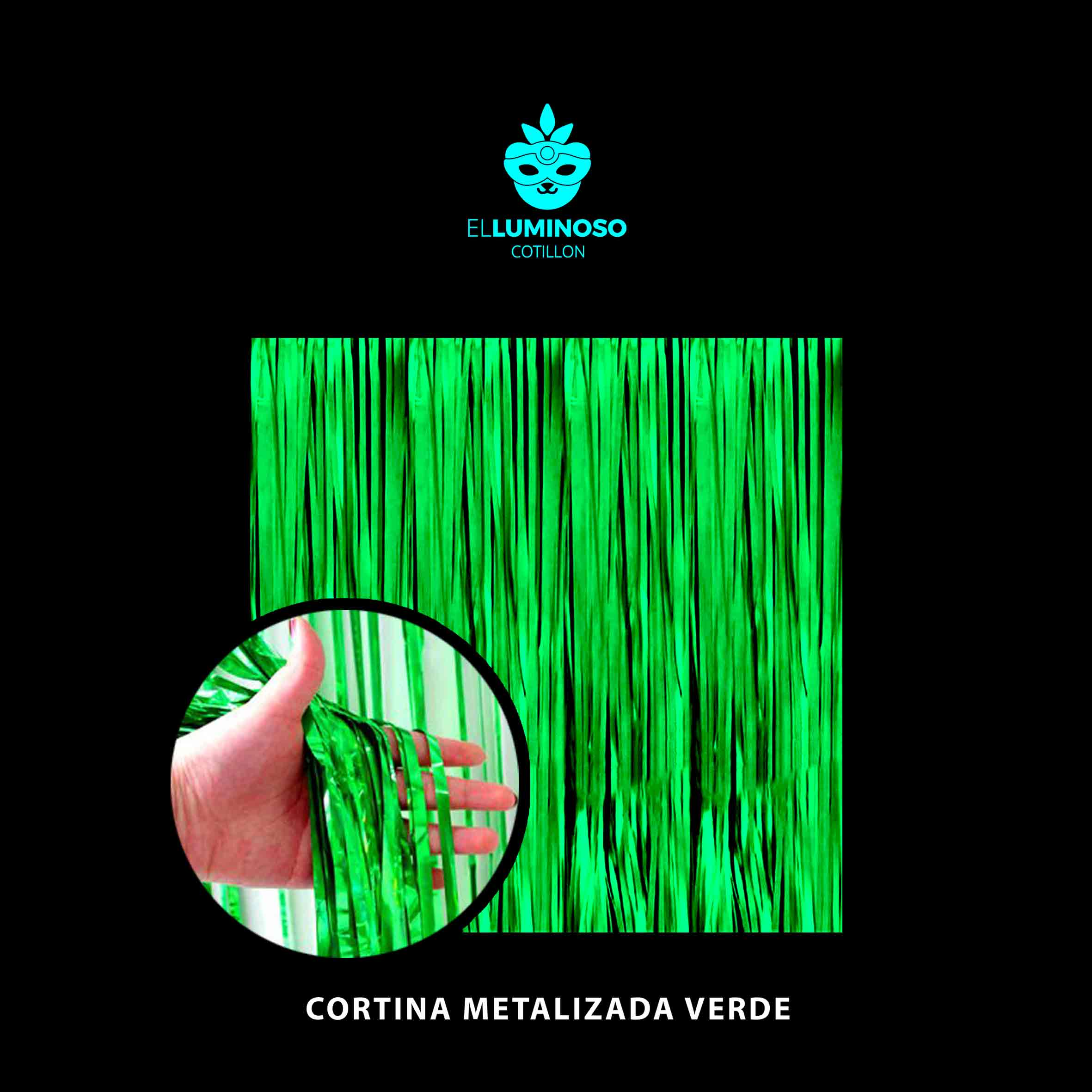 CORTINA METALIZADA VERDE