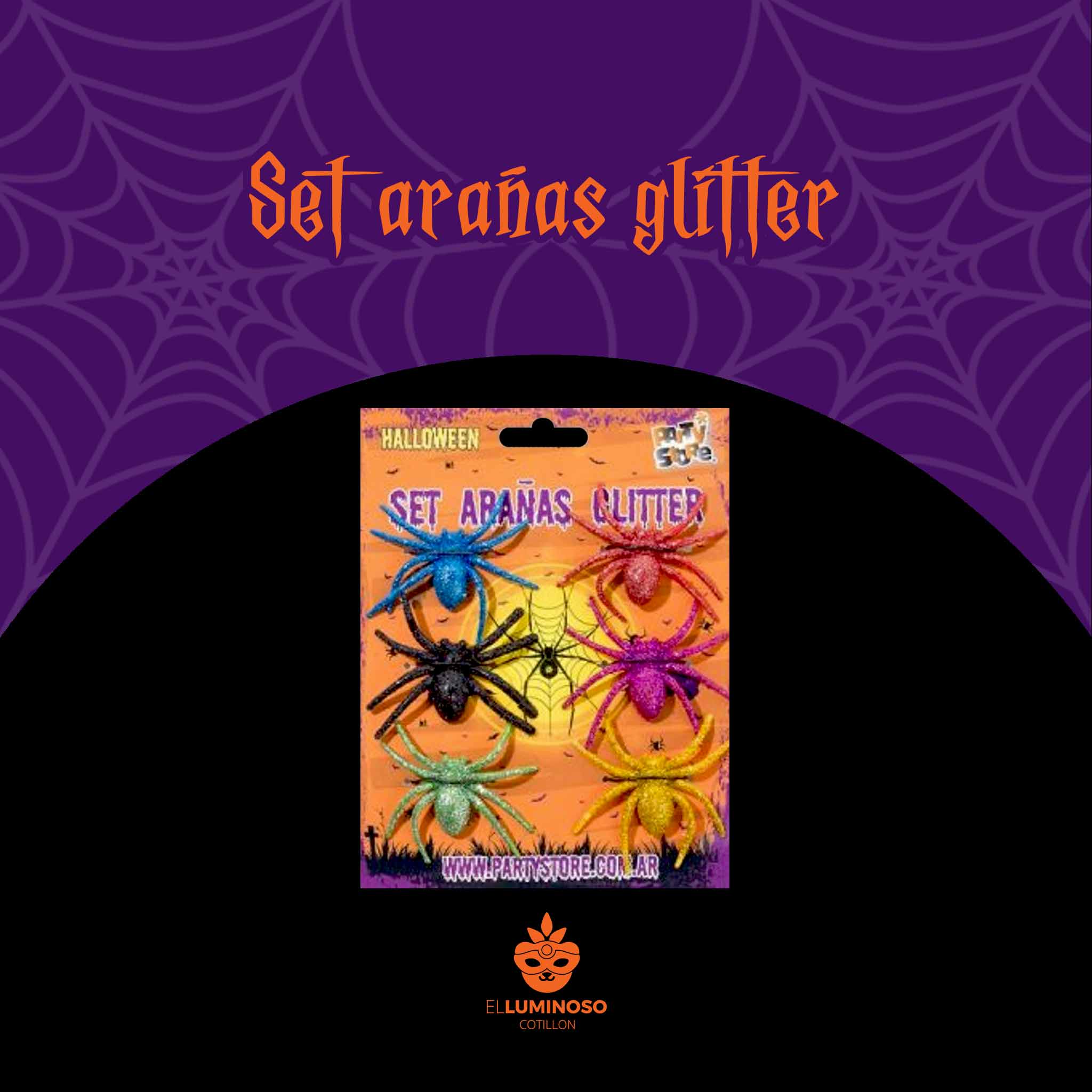 SET ARAÑAS GLITTER X6 PS HD403
