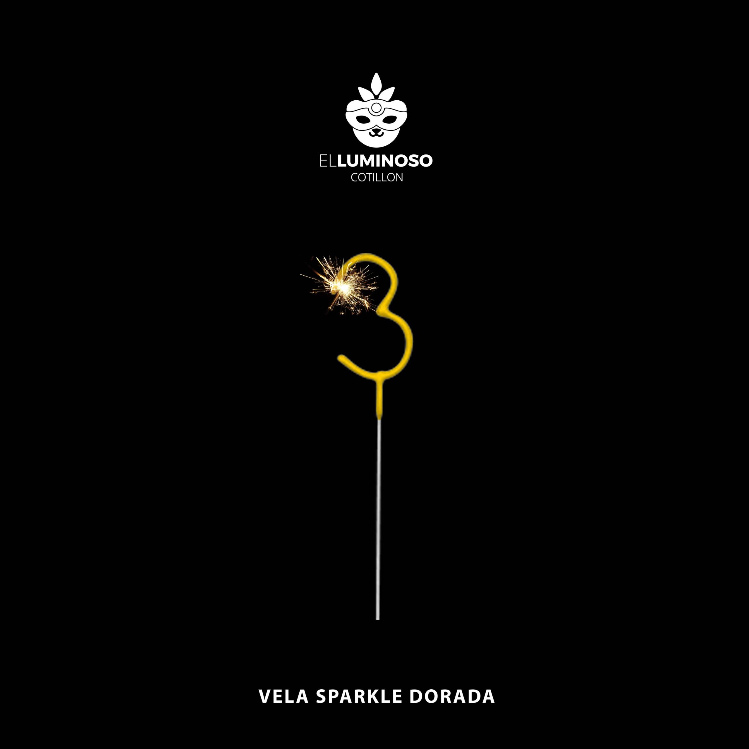 VELA SPARKLE DORADA 3