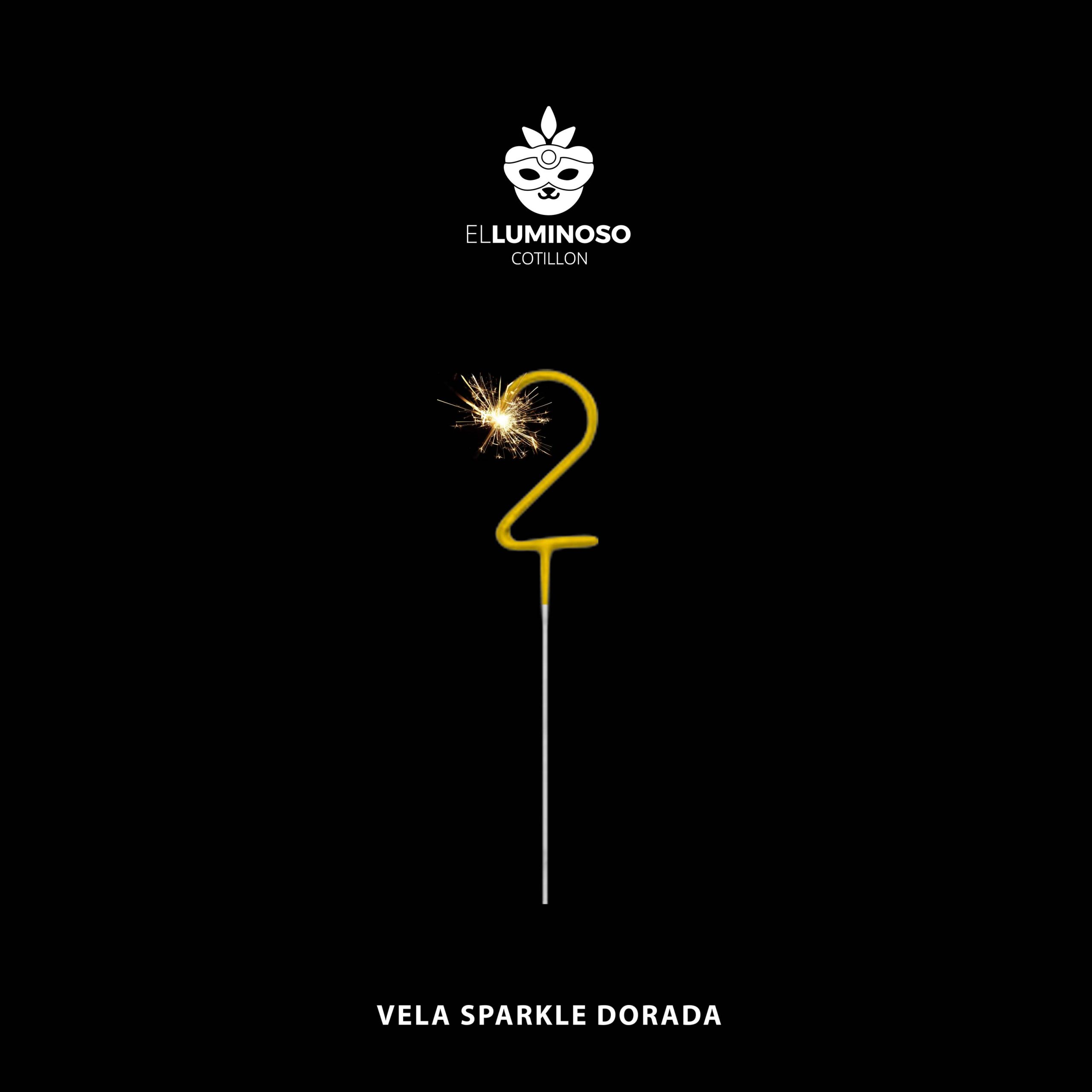 VELA SPARKLE DORADO NUMERO 2