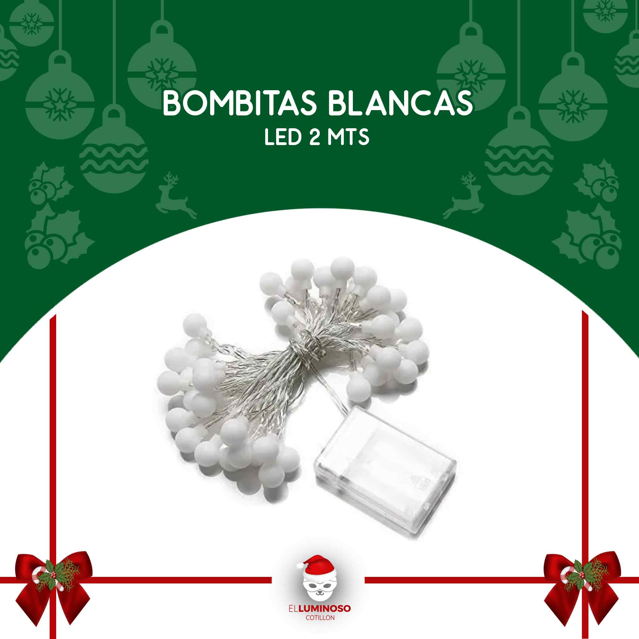 BOMBITAS BLANCAS LED 2MTS