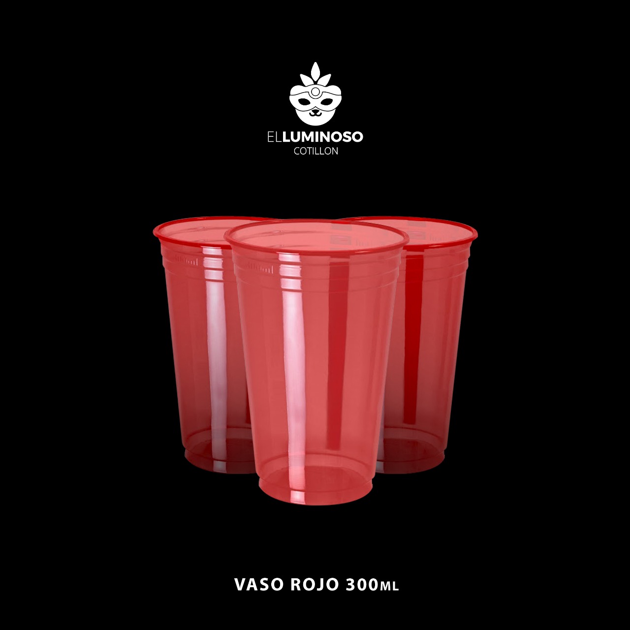 VASO COPOBRAS ROJO TRANSLUCIDO 300ML X25