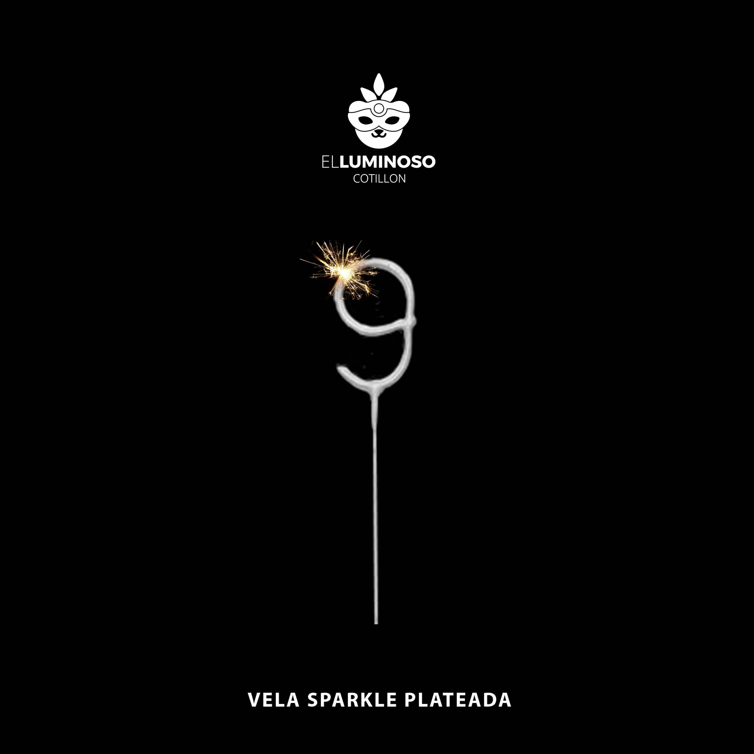 VELA SPARKLE PLATEADA 9