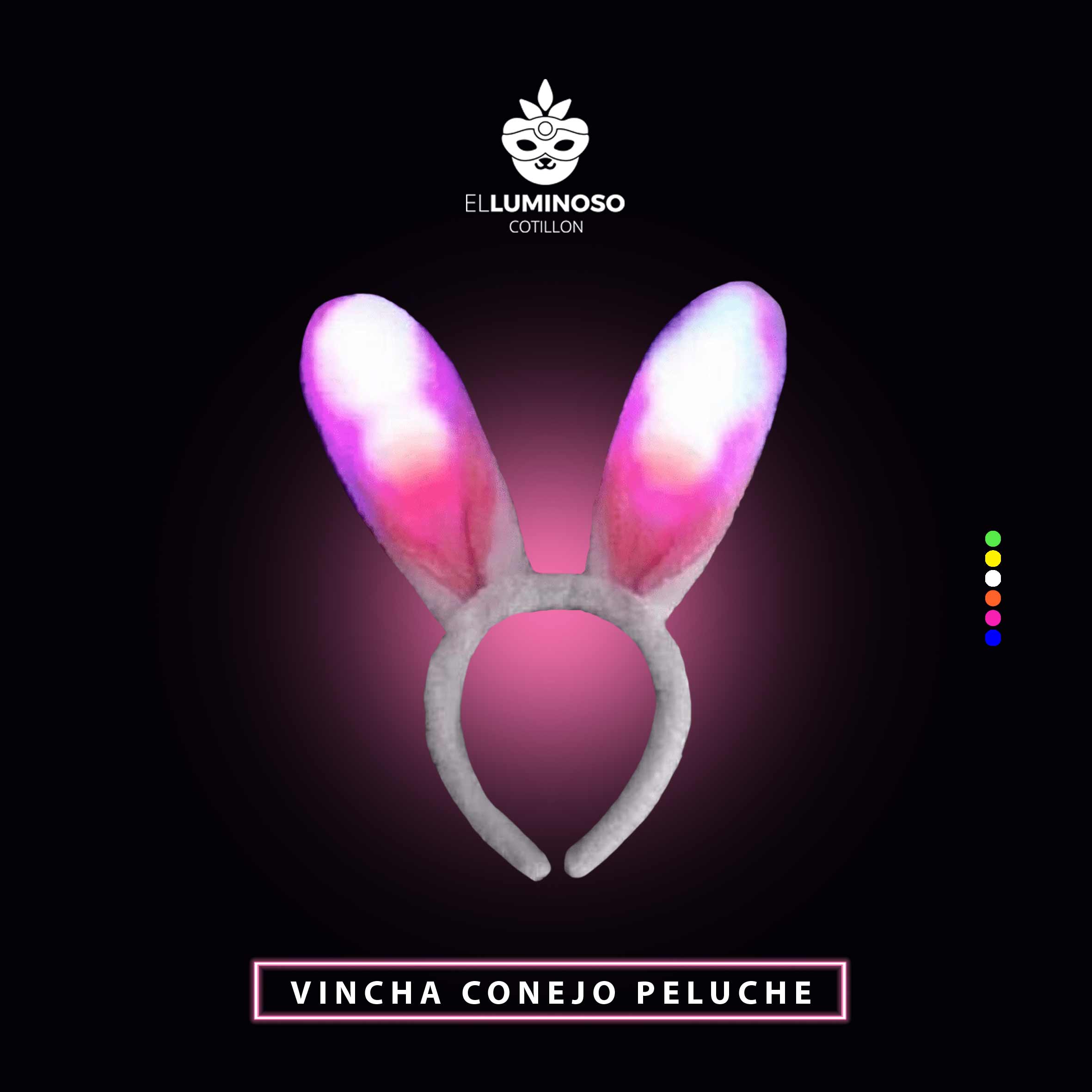 VINCHA CONEJO PELUCHE LED X6