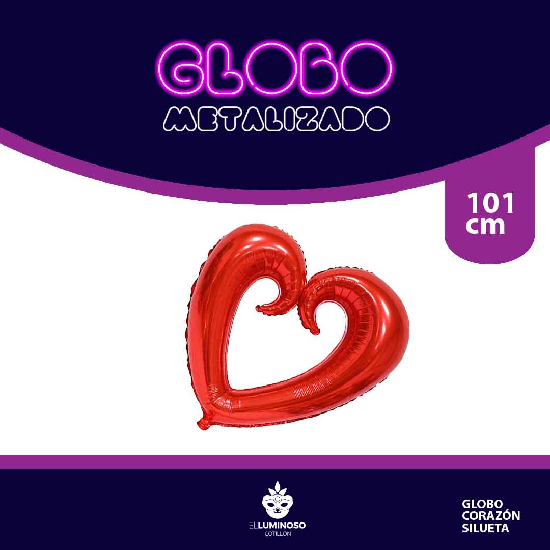 GLOBO METALIZADO CORAZON GIGANTE 100 CM