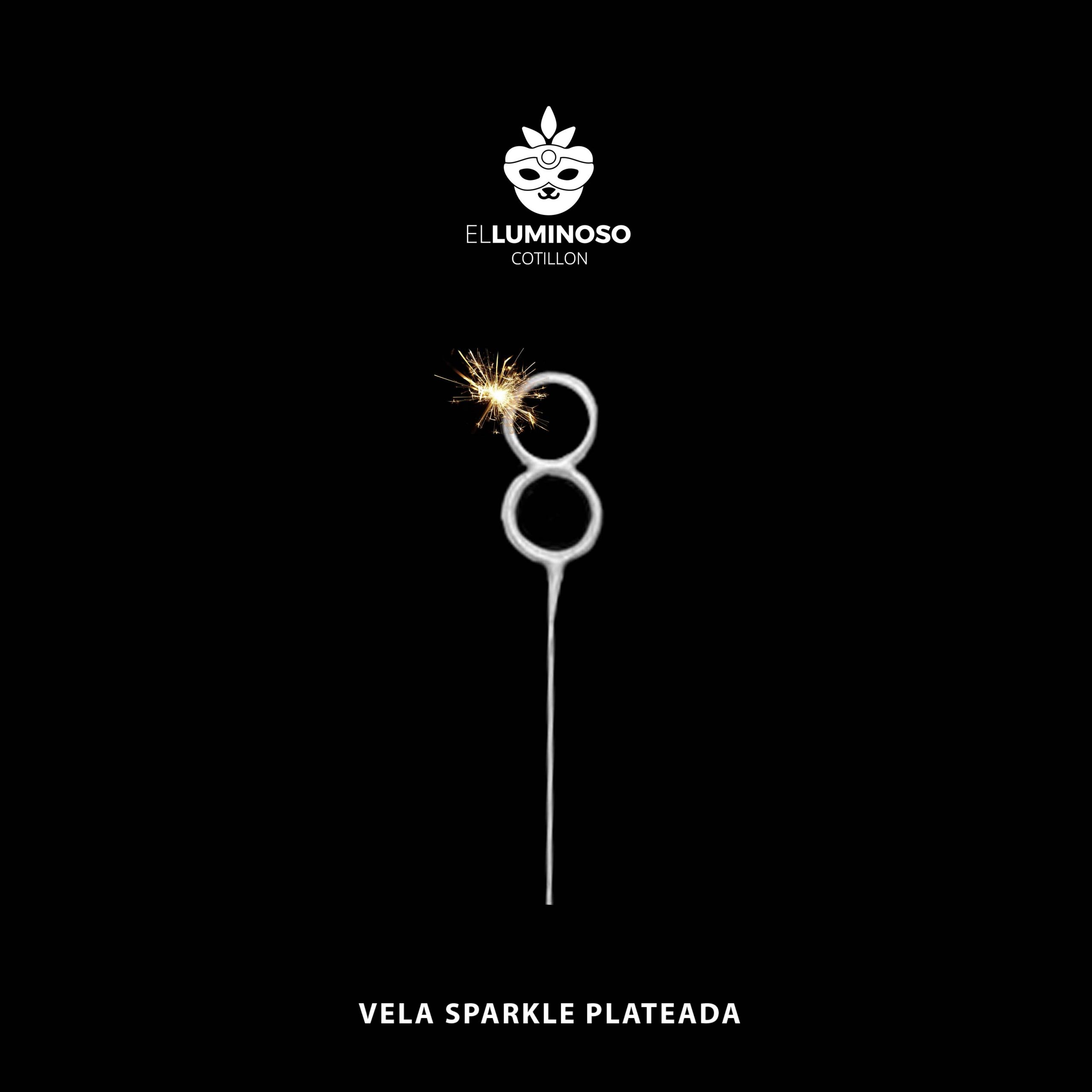 VELA SPARKLE PLATEADA 8