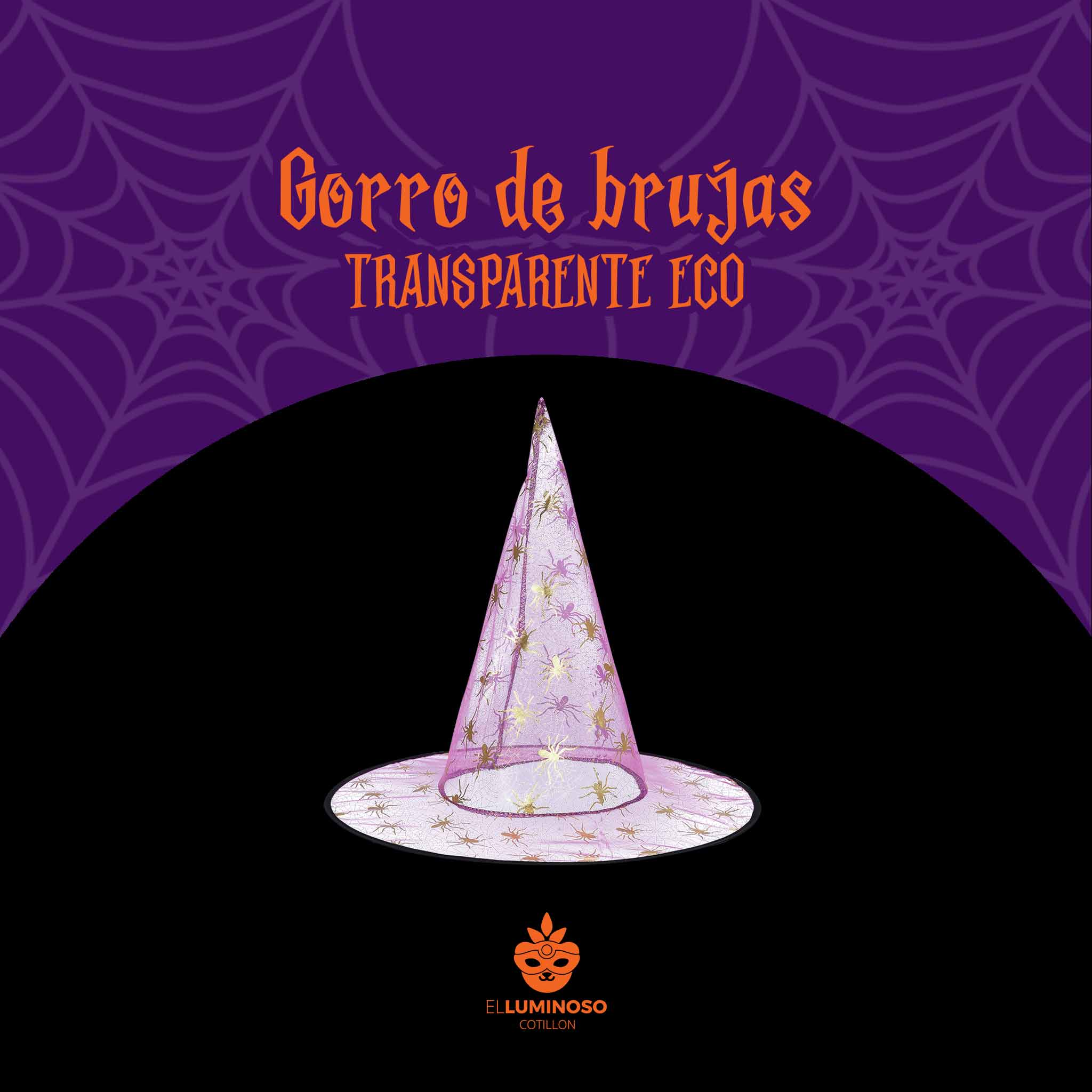 GORRO BRUJA TRANSPARENTE