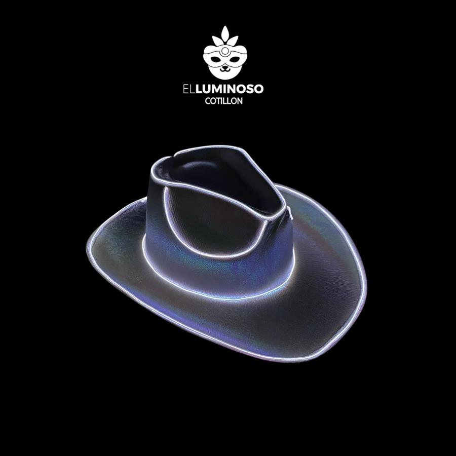 SOMBRERO COWBOY TORNASOLADO LED BLANCO YJ0691