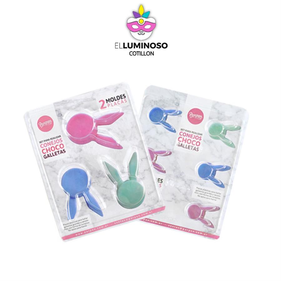 PARPEN 2 MOLDES PLACAS CONEJO CHOCO GALLETAS