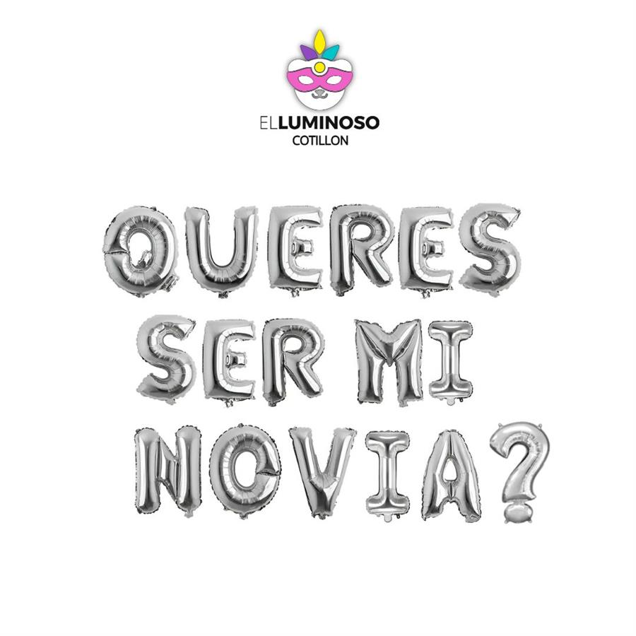 GLOBOS QUERES SER MI NOVIA? 40CM PLATEADOS