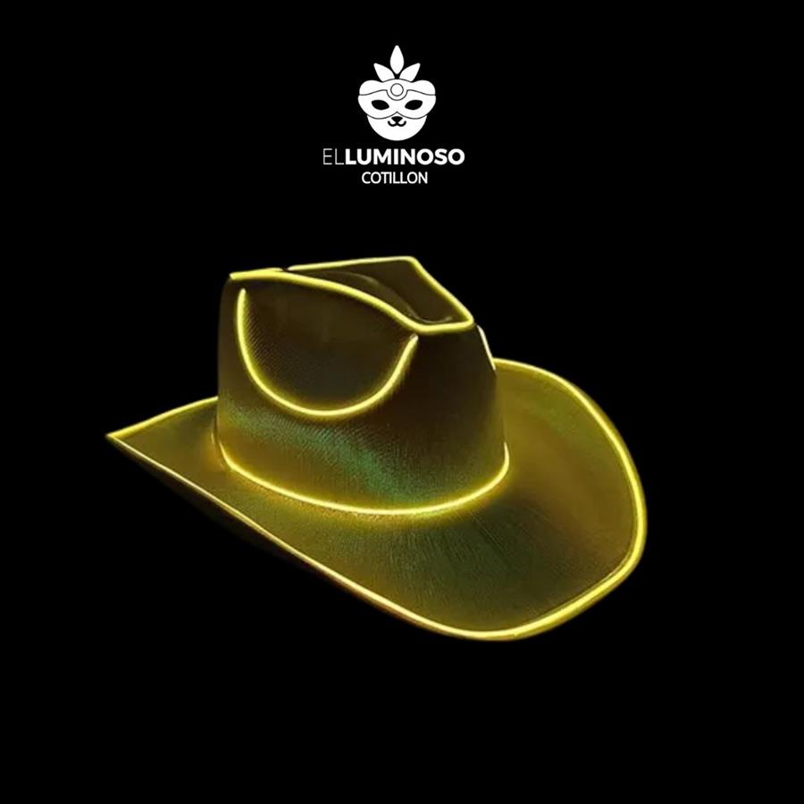 SOMBRERO COWBOY TORNASOLADO LED AMARILLO YJ0691