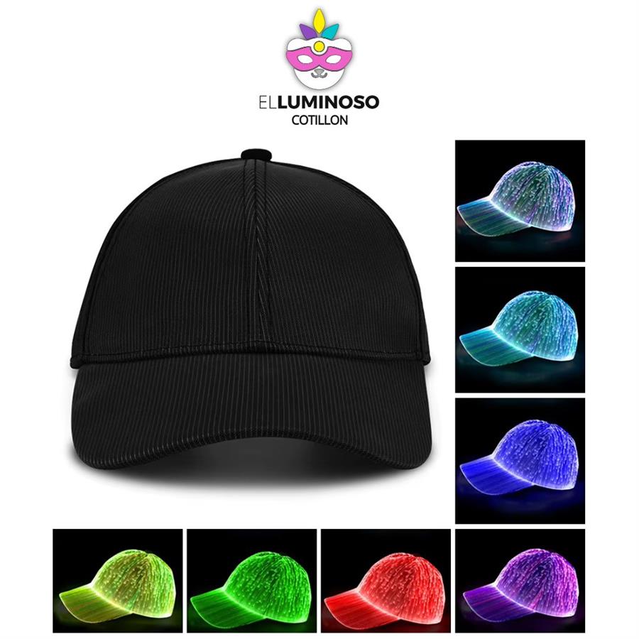 GORRA VISERA LED FIBRA OPTICA USB YJ0772