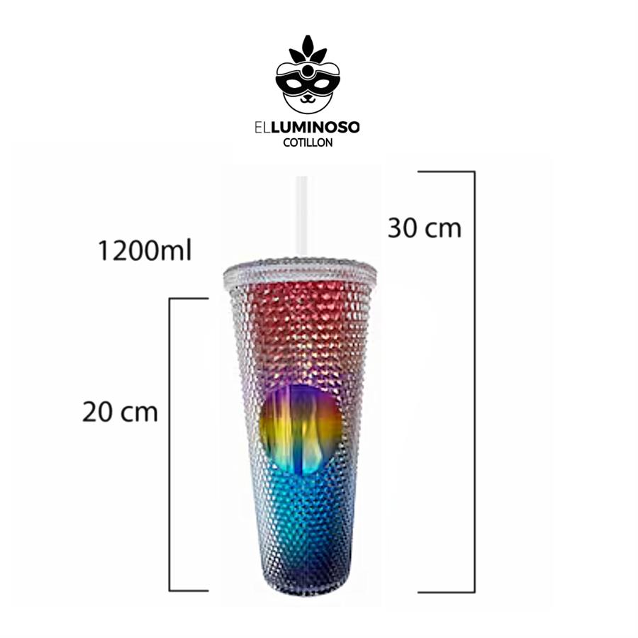 VASO TIPO STARBUCKS 1,2LT C/SORBETE MULTICOLOR