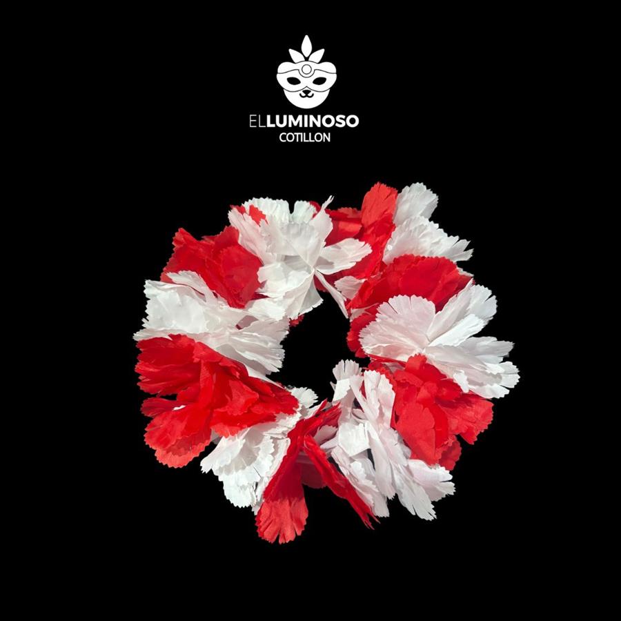 VINCHA SEDA FLOWER TIME ROJO Y BLANCO