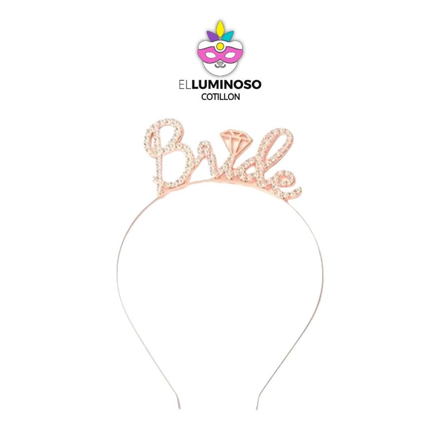VINCHA STRASS METAL BRIDE ROSA GOLD