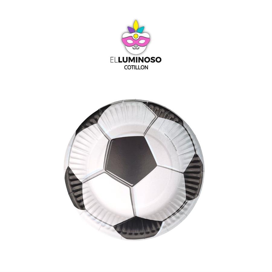 PLATO POLIPAPEL 17CM FOOTBALL X6 DPC012