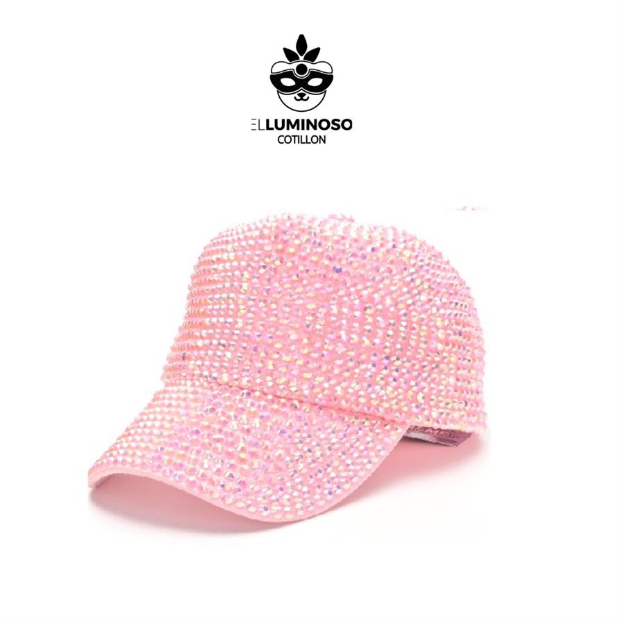 GORRA VISERA STRASS ROSA MM207-02R