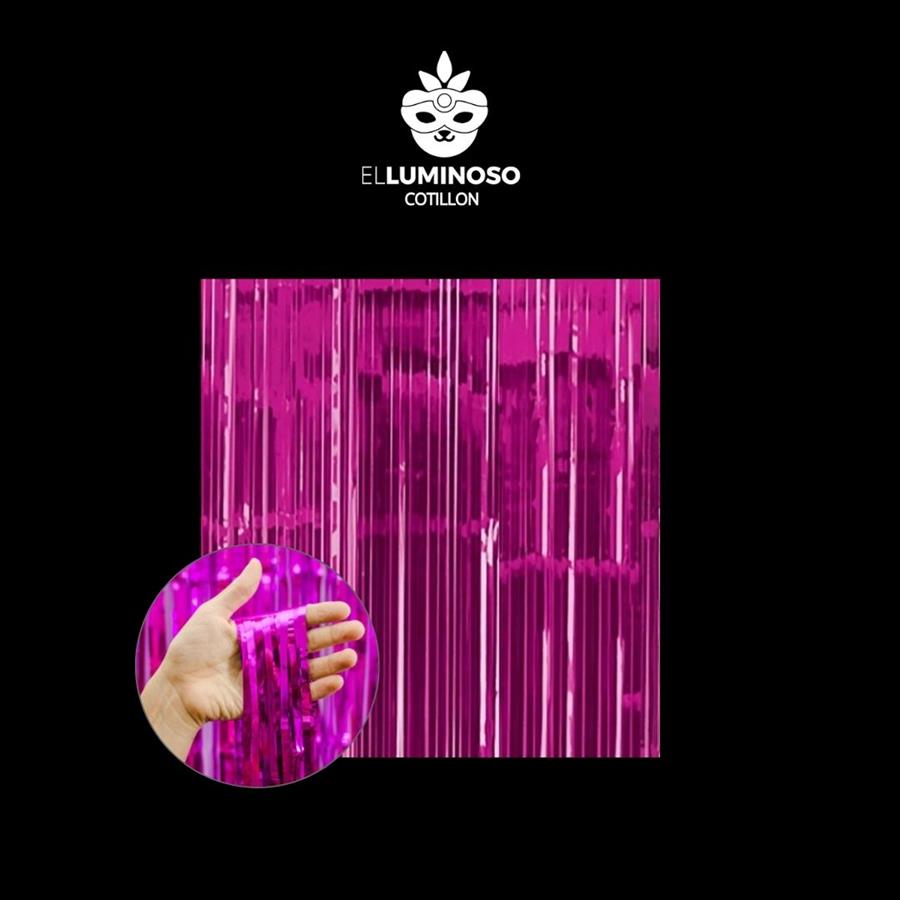 CORTINA METALIZADA HOLOGRAFICA FUCSIA