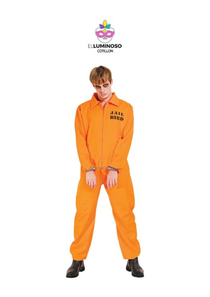 DISFRAZ PRESO ADULTO HALLOWEEN TALLES M / L
