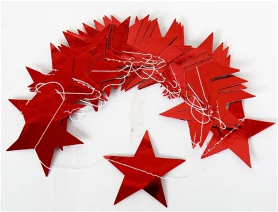 GUIRNALDA ESTRELLAS METAL ROJO PAP74