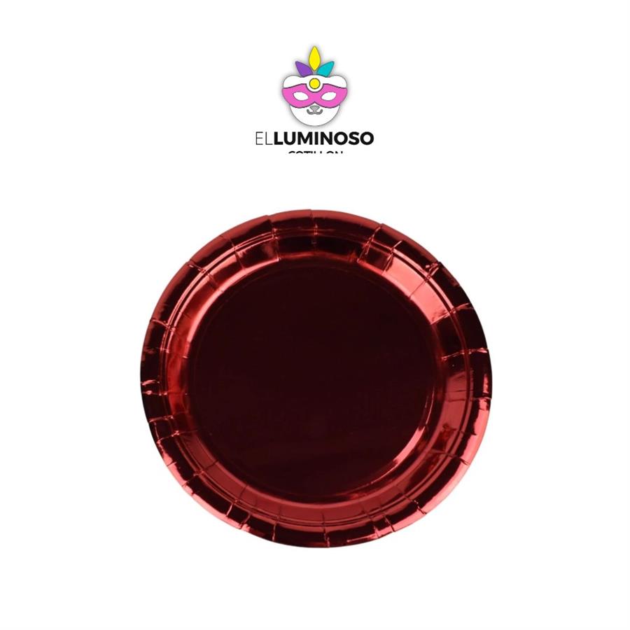 PLATO POLIPAPEL CROMADO ROJO X10 90012