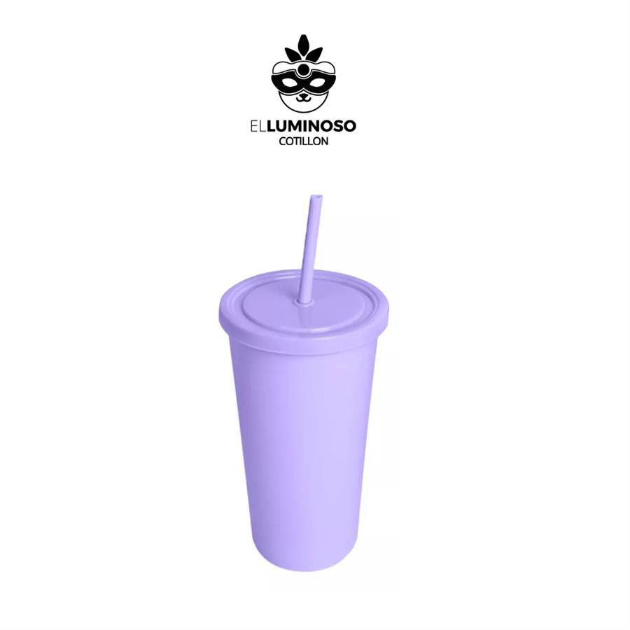 VASO TIPO STARBUCKS 750ml C/SORBETE LILA PASTEL