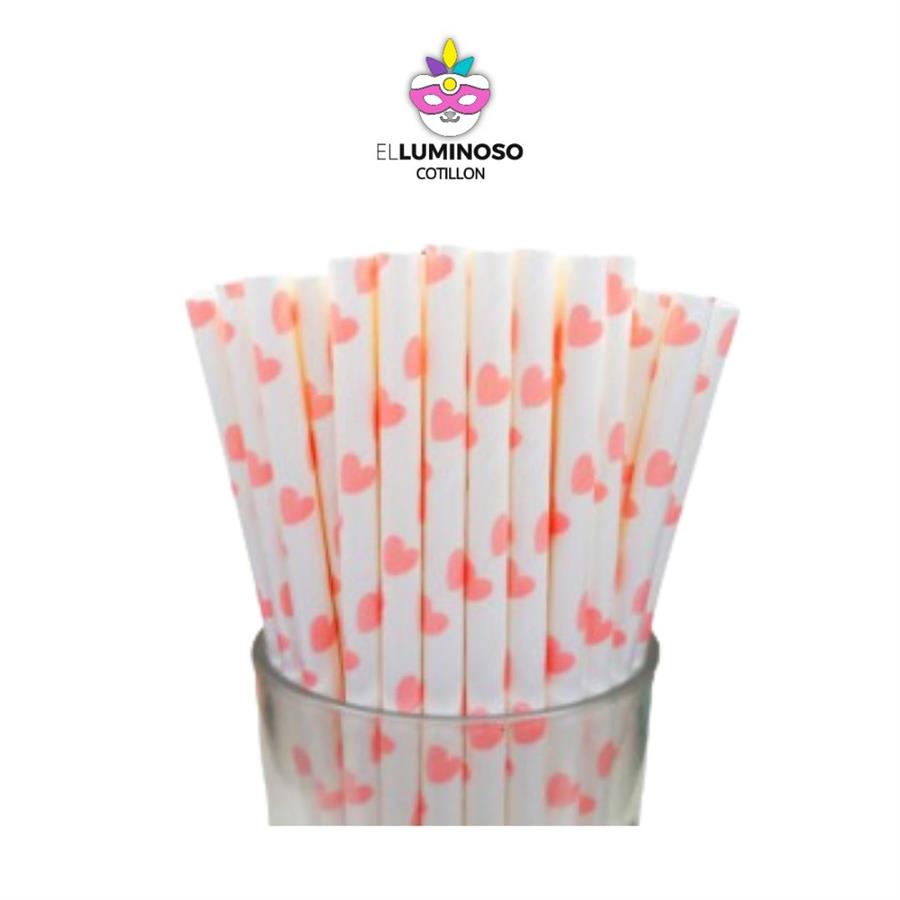 SORBETES DE POLIPAPEL CORAZONES x24 DSPP080