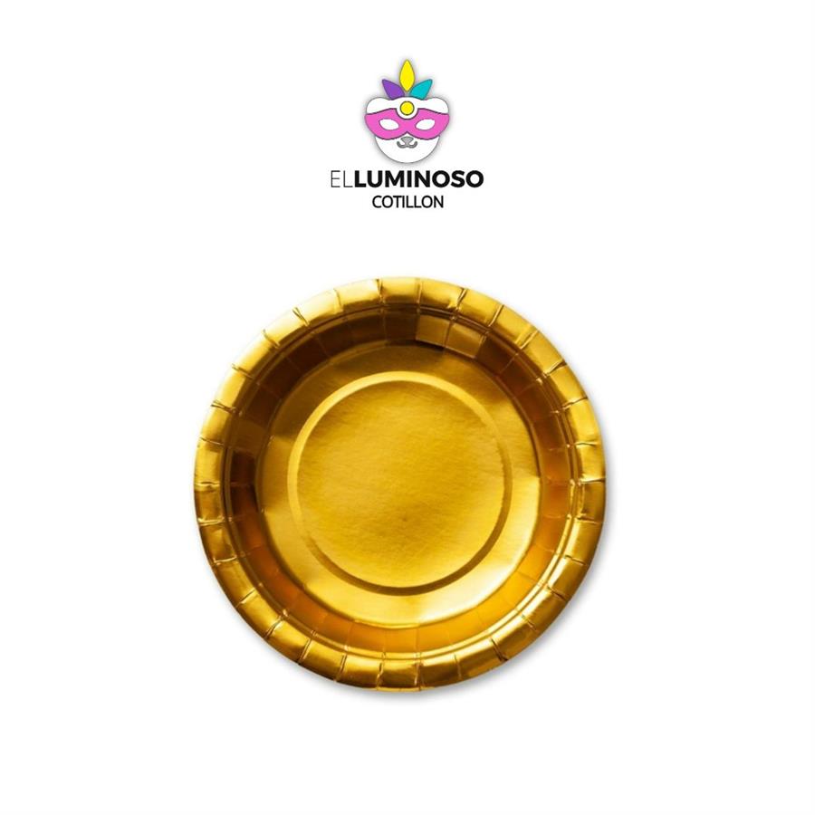 PLATO POLIPAPEL CROMADO DORADO X10 90012