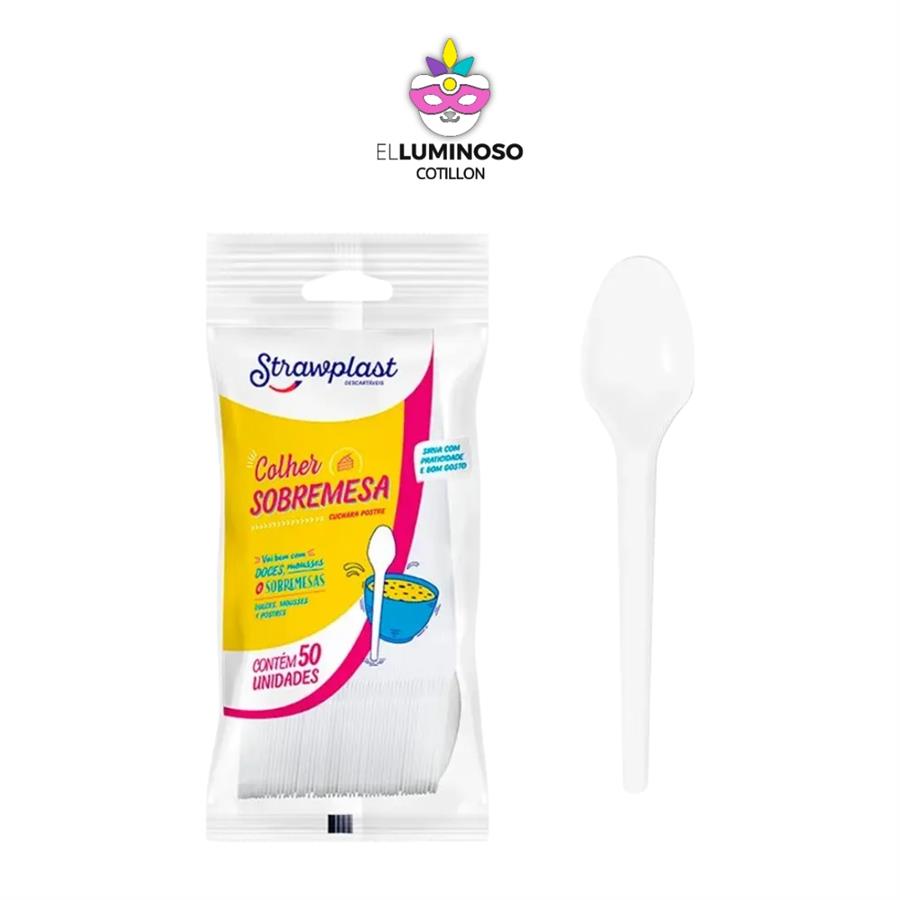 CUCHARA SUNDAE STRAW BLANCA X50 ST199