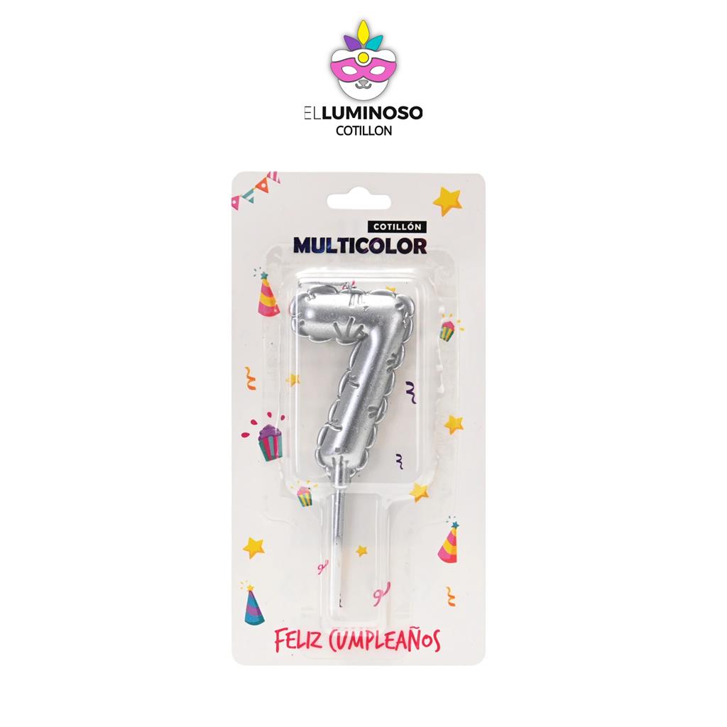 VELA NUMERO 7 GLOBO 6CM PARAFINA