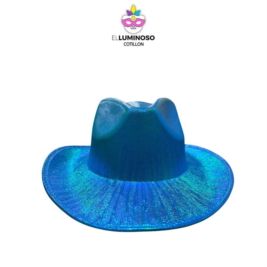 SOMBRERO COWBOY TORNASOLADO CELESTE