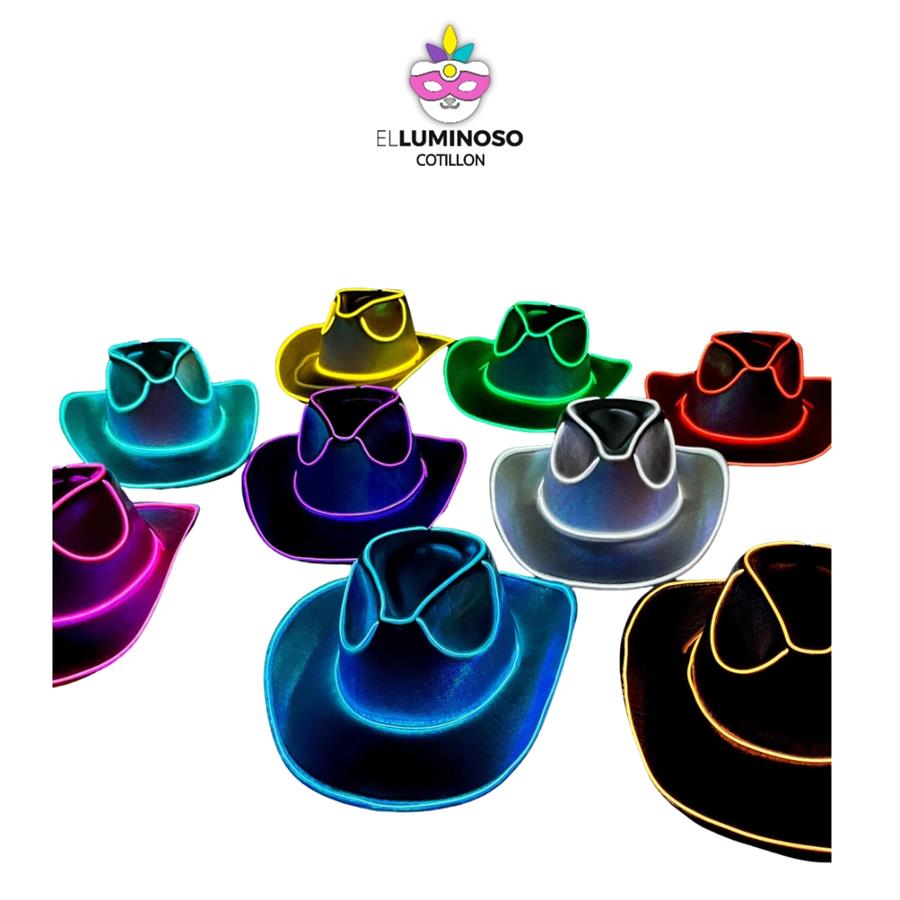 SOMBRERO COWBOY TORNASOLADO LED x5