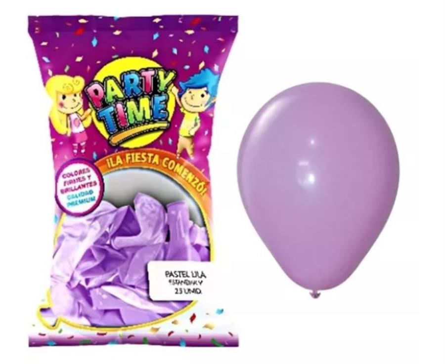 GLOBO 9P PARTY TIME PASTEL LILA X25