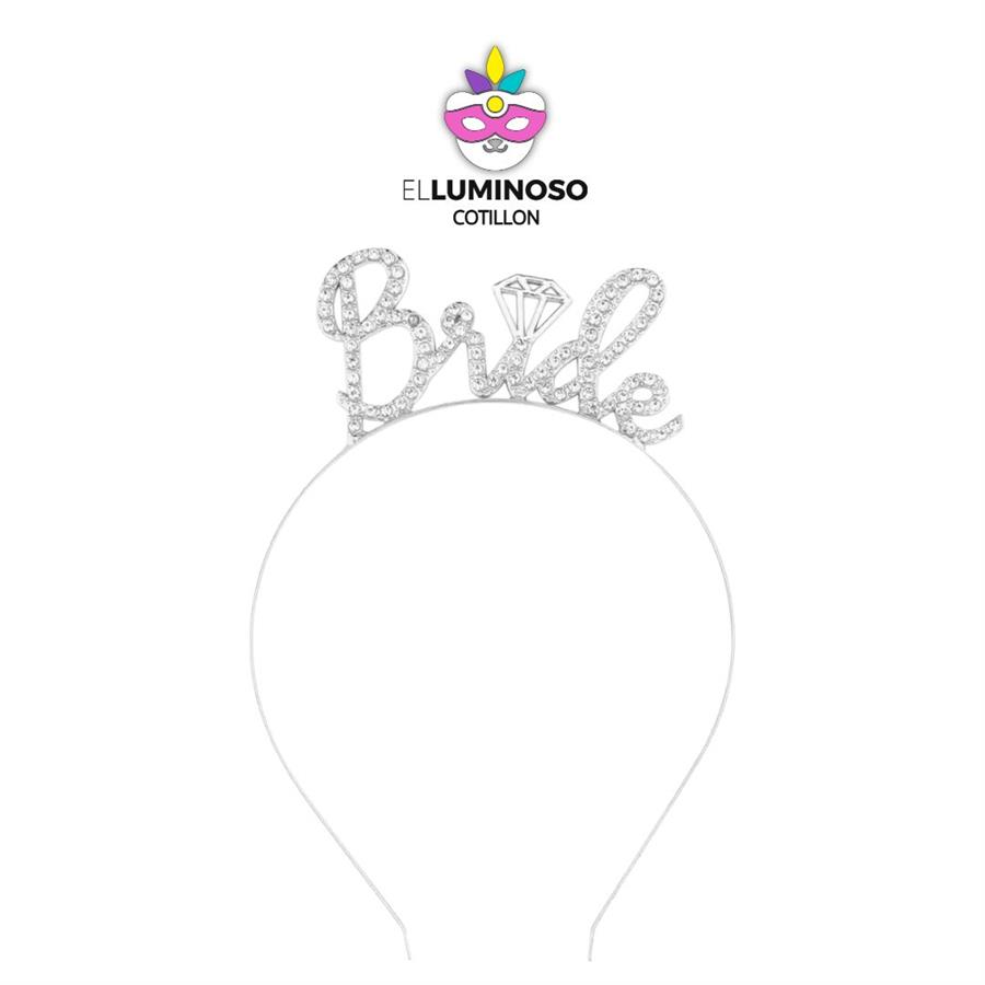 VINCHA STRASS METAL BRIDE PLATEADA