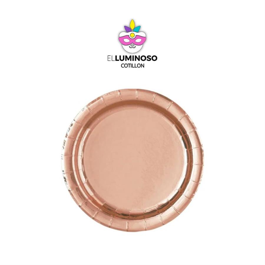 PLATO POLIPAPEL CROMADO ROSA GOLD X10 90012