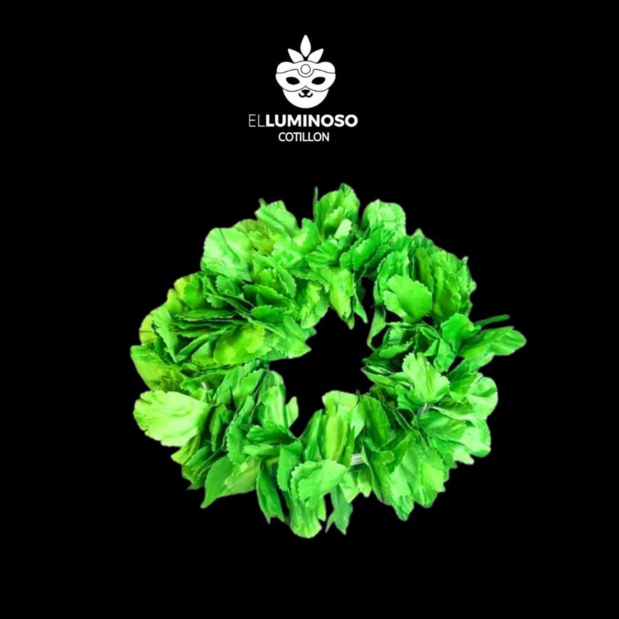 VINCHA SEDA FLOWER TIME LISA VERDE FLUO
