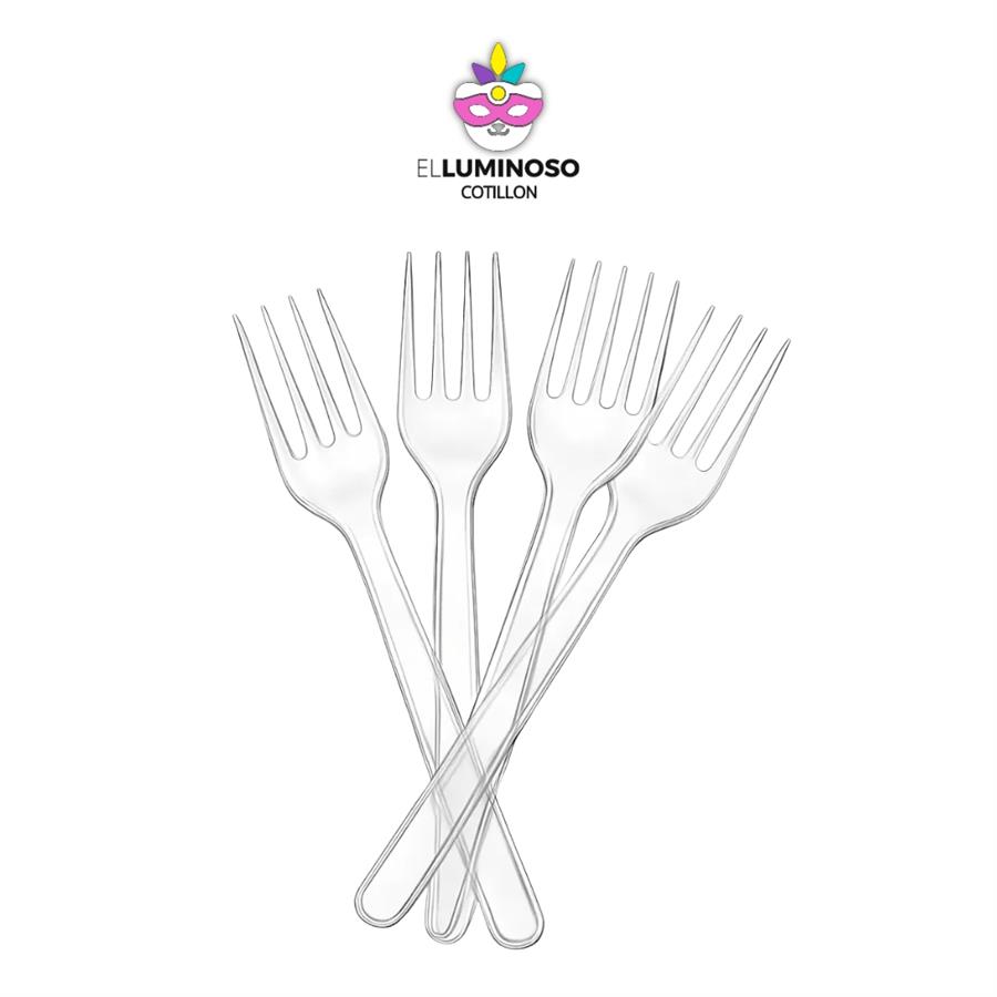 TENEDOR TRANSPARENTE STRAWPLAST X50